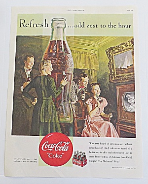1950 Coca Cola With Couples Watching Television