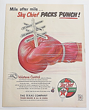 1952 Sky Chief Gasoline With Boxing Glove
