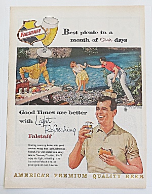 1960 Falstaff Beer With People On Picnic