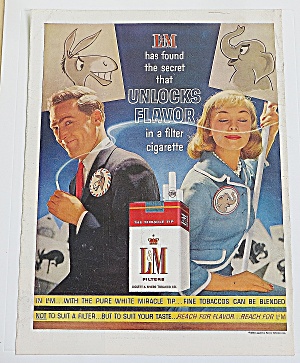 1960 L & M Cigarettes W/ Man & Woman & Political Signs