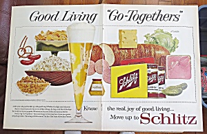 1960 Schlitz Beer With Variety Of Foods