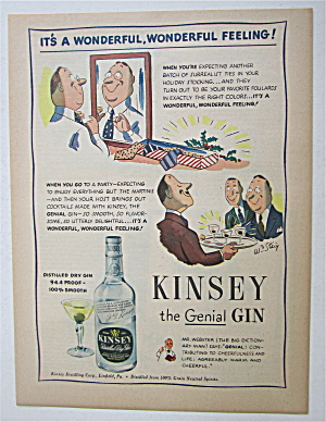 1945 Kinsey Genial Gin With Men Looking At Drinks