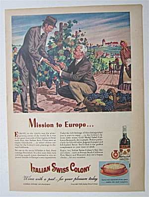 1945 Italian Swiss Colony Wine W/two Men Talking