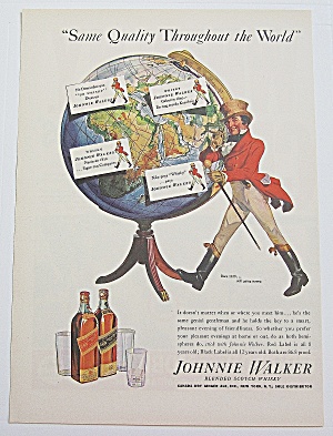 1937 Johnnie Walker W/ Johnnie Walker & Globe Of World