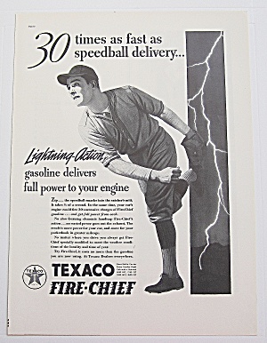 1937 Texaco Fire Chief Gas With Boy Pitching