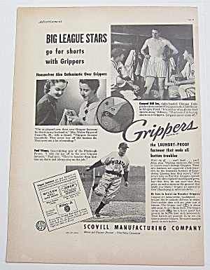 1937 Grippers With Pirates' Paul Waner & Cubs' Bill Lee