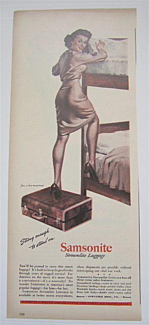 1945 Samsonite Luggage With Woman Soldier