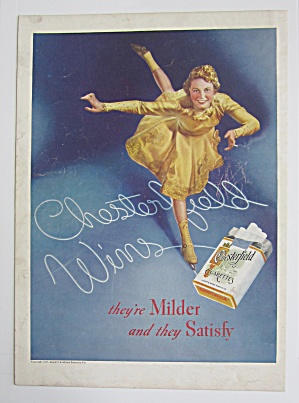 1937 Chesterfield Cigarettes With Woman Skating