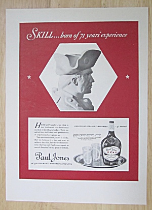 1937 Paul Jones Whiskey With Bust Of A Soldier