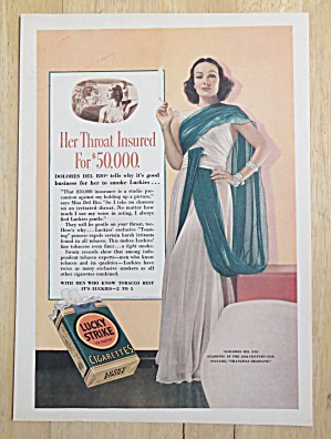 1938 Lucky Strike Cigarettes With Dolores Del Rio