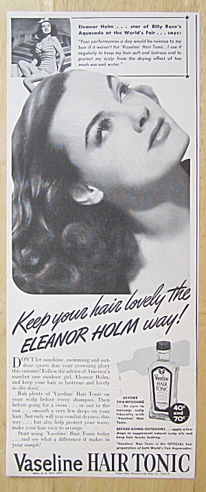 1940 Vaseline Hair Tonic With Eleanor Holm