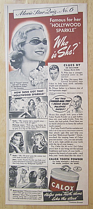 1940 Calox Tooth Powder With Constance Bennett