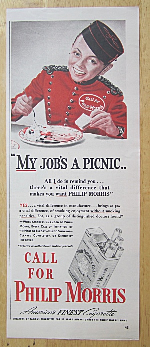 1940 Philip Morris Cigarettes With Bell Boy Eating