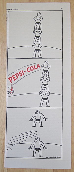 1942 Pepsi Cola (Pepsi) W/ Men Balancing On Each Other