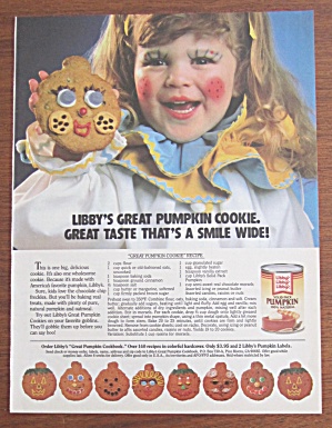 1986 Libby Solid Pumpkin With Girl Holding Cookie