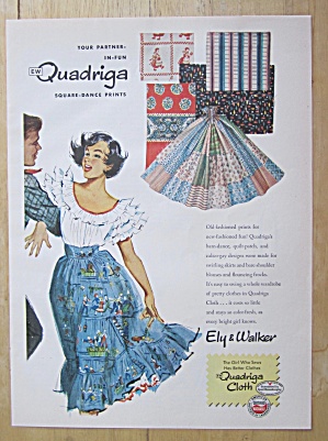 1951 Quadriga Square Dance Prints With Woman Dancing