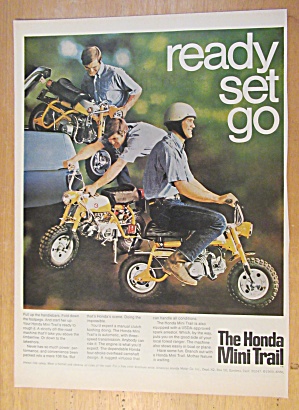 1969 Honda Mini Trail Motorcycle W/ Man On Bike