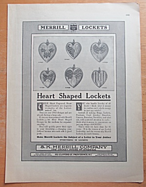 1913 Merrill Lockets With Heart Shaped Lockets