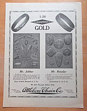 1913 Attleboro Chain Co With Marathon Gold