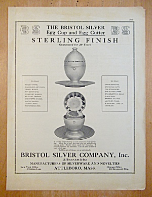 1913 Bristol Silver Company With Egg Cup & Egg Cutter