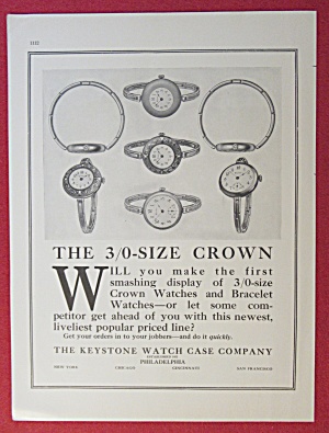 1913 Keystone Watch Case Company With Crown Watches