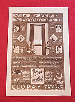 1937 Clopay Window Shades With Harlow, Lee, Rich