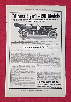 1911 Alpena Motor Car With The Alpena Flyer