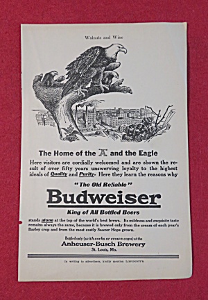 1911 Budweiser With Home Of The A & The Eagle