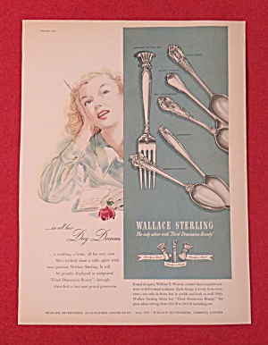 1951 Wallace Sterling Silver With Woman Daydreaming