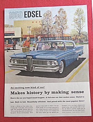 1958 Edsel Automobile With A Man Shopping With 2 Women
