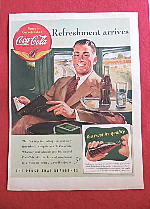 1958 Coca Cola (Coke) With Man On Train With Coke