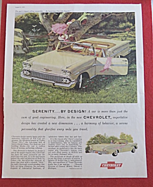 1958 Chevrolet Automobile With Chevy Impala Convertible