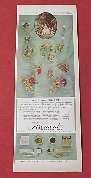 1962 Krementz Jewelry With The Treasured Gift