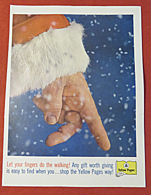 1962 Yellow Pages With Santa's Fingers Do The Walking