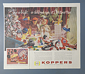 1958 Koppers With Children Looking At Toys In Window