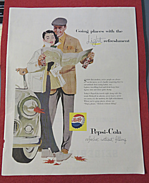 1957 Pepsi Cola (Pepsi) With Man & Woman Reading Map