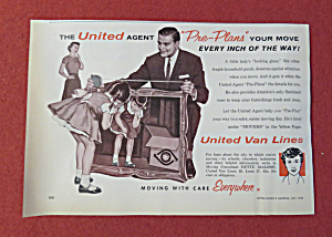 1959 United Van Lines W/ Little Girl Looking In Mirror