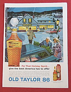 1963 Old Taylor 86 Whiskey W/ People Christmas Shopping
