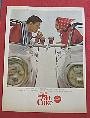 1965 Coca Cola (Coke) W/woman & Man In Their Car
