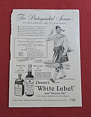 1943 Dewar's White Label Whiskey With Scottish Man