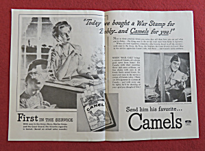 1943 Camel Cigarettes With Woman Writing A Soldier