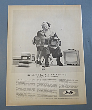 1963 Sharp Electronics With Little Girl & Santa Claus