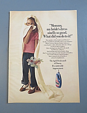 1976 Downy Fabric Softener With Girl Smelling Towel