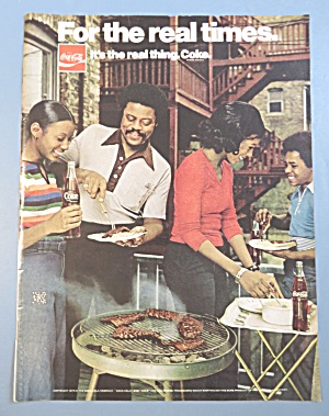 1975 Coca (Coke) Cola With Family Barbecuing