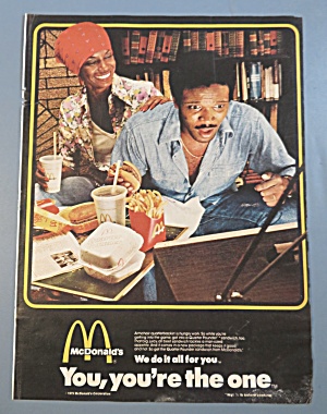 1975 Mcdonald's Restaurant With Couple Eating Meals