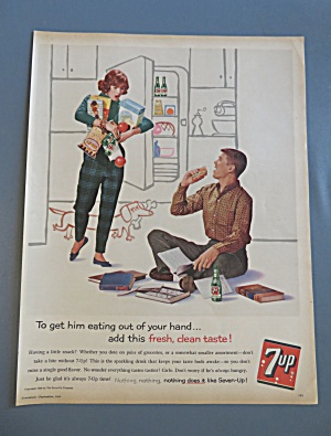 1960 Seven Up (7 Up) With Woman Carrying Groceries