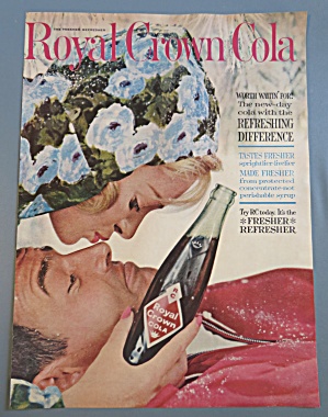 1961 Royal Crown Cola W/ Woman Kissing Man Holding Soda
