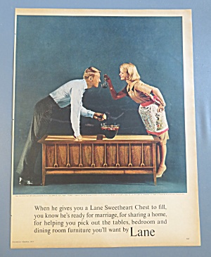 1961 Lane Cedar Chest With Woman Giving Man Some Punch