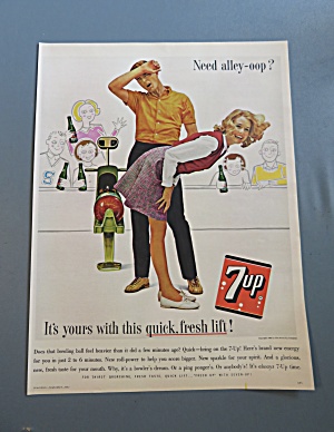 1963 7 Up (Seven Up) With Man & Woman Bowling