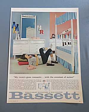 1963 Bassett Sweetheart Furniture W/ Girl On Telephone